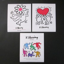 Keith Haring 3 Small Poster Print Lot Flower Heart Dancer 9 x 11 Party Palladium - £31.14 GBP