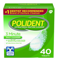 Polident 3 Minute Antibacterial Denture Cleanser, 40 Count - £5.50 GBP