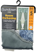 Sundown Eclipse Room Darkening Complete Rod Pocket 5 Piece Set 26x84&quot; Ri... - £34.55 GBP