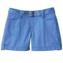 Womens Shorts Cuffed Belted LEE Blue Lightweight One True Fit $36 NEW-size 4 - £11.87 GBP