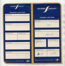 Southern Airways Stand By Gate Pass Ticket Jacket &amp; Trip Pass 1967  - $21.78