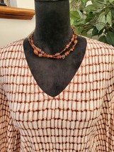 Nine West Womens Brown Polyester Long Sleeve V Neck Sheath Dress Size Medium - £22.38 GBP