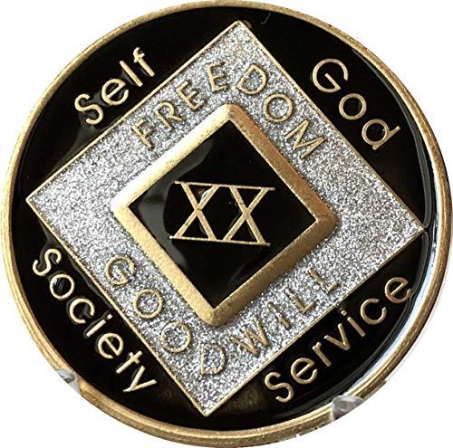 Primary image for 20 Year Black and Silver NA Medallion Official Narcotics Anonymous Chip
