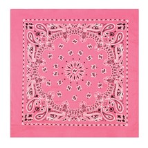 Rothco Jumbo Trainmen Paisley Bandana Cotton Pink Headwrap Face Cover 27X27 - $9.53