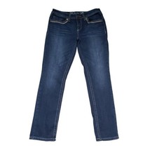 Seven 7 Slim Straight Women&#39;s Size 10 Embroidered Pockets Navy Blue Jeans - £16.99 GBP