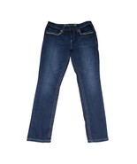 Seven 7 Slim Straight Women&#39;s Size 10 Embroidered Pockets Navy Blue Jeans - £17.21 GBP