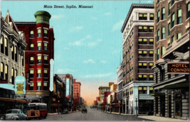 Vtg Postcard Main Street, Joplin, MO.  Hotel Connor, Early Street Scene - £5.33 GBP