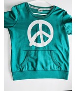 Pink Victoria&#39;s Sceret Peace Sign Pullover Sweatshirt Women&#39;s M Teal Lon... - £16.79 GBP