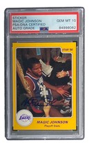 Magic Johnson Signed LA Lakers 1986 Star #4 Trading Card PSA/DNA Gem MT 10 - £228.82 GBP