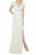 Ceremony By Joanna August &#39;lolo&#39; Ruffle V-Neck Chiffon Wrap Gown Sz S - £83.69 GBP