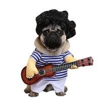 Dog Costume Pet Christmas Party Outfit Cats Policeman Playing Guitar Cosplay Clo - £16.57 GBP