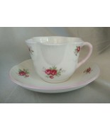 CROWN STAFFORDSHIRE (England) Sweetheart Rose Scalloped Tea Cup &amp; Saucer... - $19.50