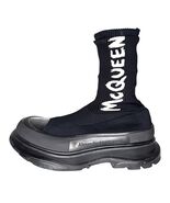 Alexander McQueen Size 47 Graphic Print Black Sock Sneakers Graffiti Shoes - $4,092.20 MXN