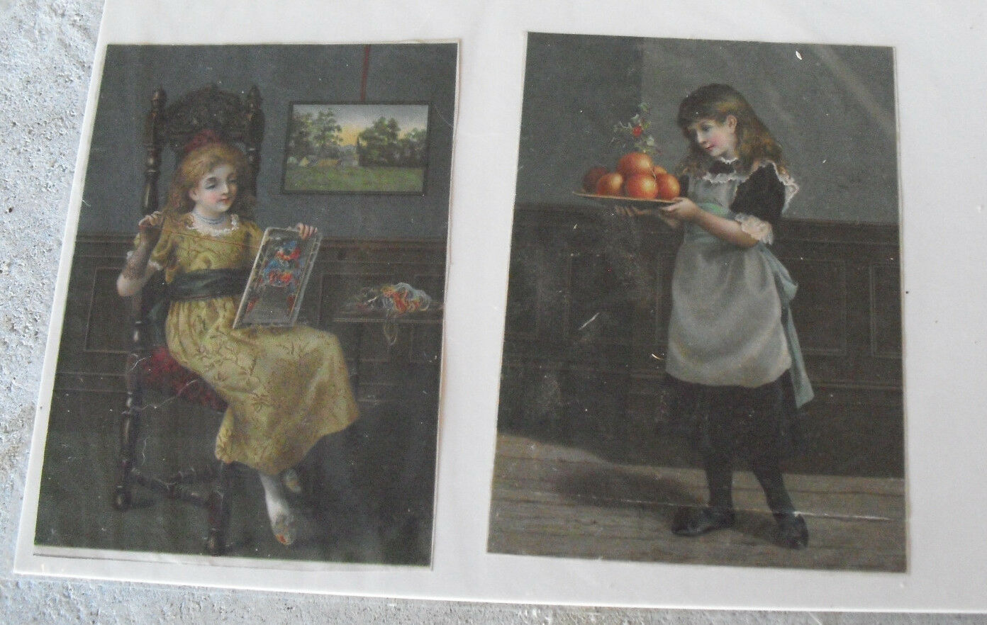 Lot of 2 Vintage 1910s Gumback Trade Cards - Victorian Girls LOOK - $21.78