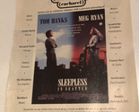 Vintage Sleepless In Seattle Advertisement Magazine Pinup Tom Hanks Meg ... - $5.93