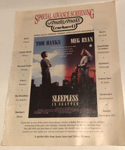 Vintage Sleepless In Seattle Advertisement Magazine Pinup Tom Hanks Meg Ryan - £4.65 GBP