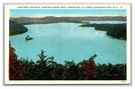 View From Cave Rock Lily Lake Adirondack Mountains New York NY WB Postcard I21 - £2.93 GBP