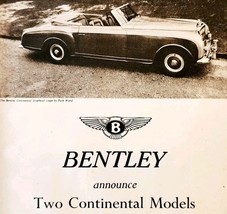 1954 Bentley Continental Model Import Advertisement Autocar Automobilia ... - $29.99