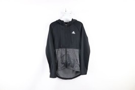 Adidas Womens Small Spell Out Color Block Full Zip Hoodie Sweatshirt Bla... - $29.65