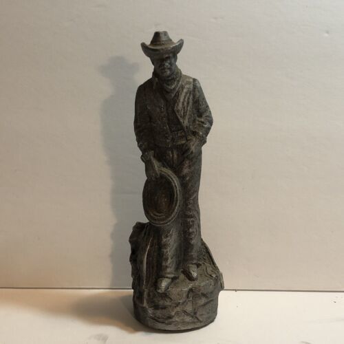 Stetson Western Cowboy Statue Figural Figurine Rope Hat 6&quot; Tall - $13.98