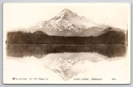 Reflection Of Mt Hood Lost Lake Oregon RPPC c1920s Postcard Q21 - £6.25 GBP