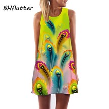 Sleeveless Boho Beach Dress Women Floral Print Mini New A line Casual Chiffo - £23.88 GBP