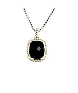 David Yurman Authentic Estate Onyx Noblesse Necklace 16" Silver 0.25 Cts DY232 - £615.00 GBP