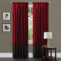 Lush Decor Milione Fiori Curtain Panel Pair, 84-Inch by 42-Inch, Red/Black  - $19.00