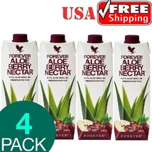 4 Bottles Forever Living Aloe Berry Nectar Gel Urinary Health Preservative Free - £53.75 GBP