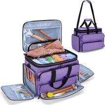 YARWO Knitting Yarn Bag, Portable Crochet Storage Tote with Double Top C... - £45.34 GBP