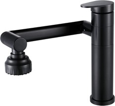 Black Bathroom Faucet 1080 Degree Swivel Lavatory Basin Sink Faucet With 1 - £75.67 GBP