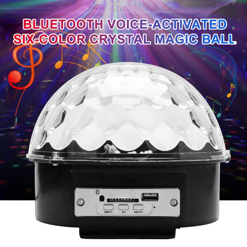 Disco ball light with mp3 player speaker dj prom sound party stage bluetooth compatible thumb200