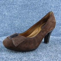 Clarks Artisan Women Pump Heel Shoes Brown Leather Size 5 Medium - £19.46 GBP