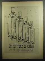 1952 Caron Sweet Peas Perfume Ad - Sweet peas by Caron for the very discerning  - $18.49