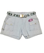 Vintage Youth Juniors Cargo Shorts with Retro Belt Size 14 Blue 28&quot; in W... - $36.11 CAD