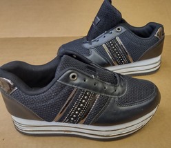 Italina Platform Sneakers Leather Black/White. Womens Size EUR. 38 US 9 - $30.20