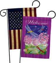 Dragonfly Paradise - Impressions Decorative USA Vintage - Applique Garden Flags  - £24.96 GBP