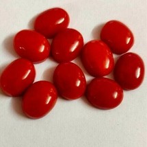 100% Natural Italian Red Coral stone 8x10 mm Mediterranean Sea Coral Loose 2 pc - £174.06 GBP