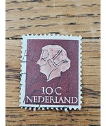 Netherlands Stamp Queen Juliana 10c Used Fancy Cancel Pen Design 775 - $2.99