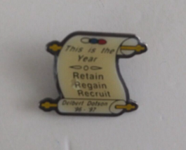 Vintage This Is The Year Retain Regain Recruit Delbert Dotson Lapel Hat Pin - £5.81 GBP