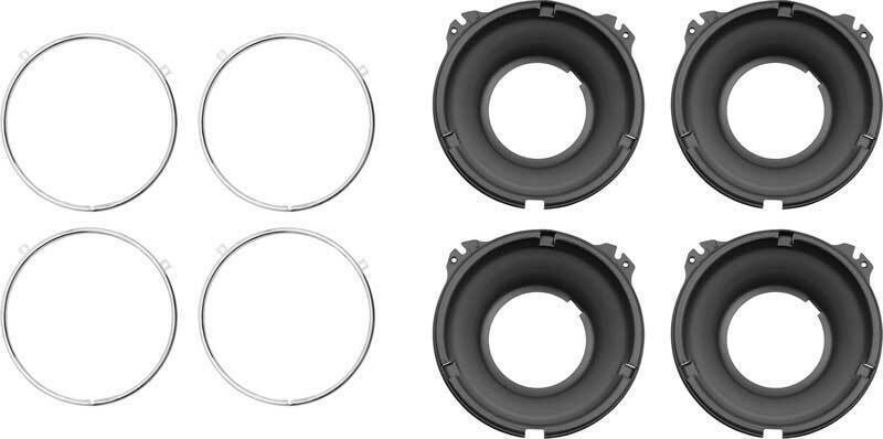 1958-72 Chevy GMC Headlamp Headlight Mounting Bucket and Trim Ring 2 Tab... - $136.80