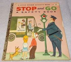 Little Golden Book Stop and Go A Safety Book A17 Simon Schuster 1957 A Print - £15.59 GBP