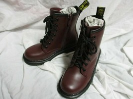 Dream Pair Fight-1K Girls Leather Lace Up Heeled Boots 7&quot;Tall Size(13)C-Burgundy - £31.96 GBP