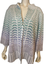 Ming Wang White, Green, Gray, Black Open 3/4 Sleeve Cardigan Size 3X - £29.08 GBP