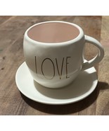 Rae Dunn Pink White with Gold LL LOVE Valentine’s Day Cup And Saucer - €11,37 EUR