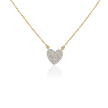 18K Gold Diamond Heart Necklace - £636.41 GBP