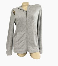 Chaser Grey Zip Up Hoodie Sweater Distressed Medium NEW NWT - $26.72