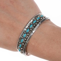 6 3/8&quot; 1950&#39;s Bell Trading post Navajo silver and turquoise bracelet - $341.55