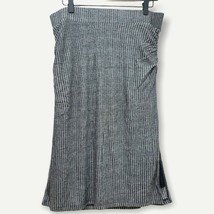 Lisa Rinna Collection Rib knit Midi Skirt with Ruched Detail, Black, Medium - £10.11 GBP