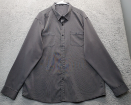 Coofandy Shirt Mens Size 2XL Multi Striped Chest Pockets Collared Button... - $18.49